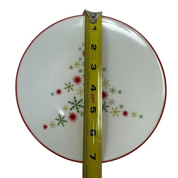 Crate & Barrel Snowflake Holiday Tree Plates Set of 4 Retro Starburst MCM - Picture 8 of 10